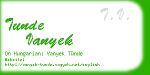tunde vanyek business card